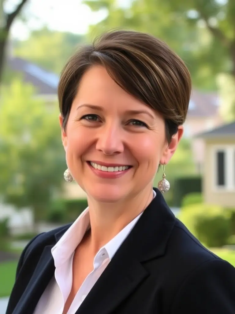 A professional headshot of Wagne Erenterprise, the real estate agent, smiling confidently and looking approachable, set against a blurred background of a local neighborhood.