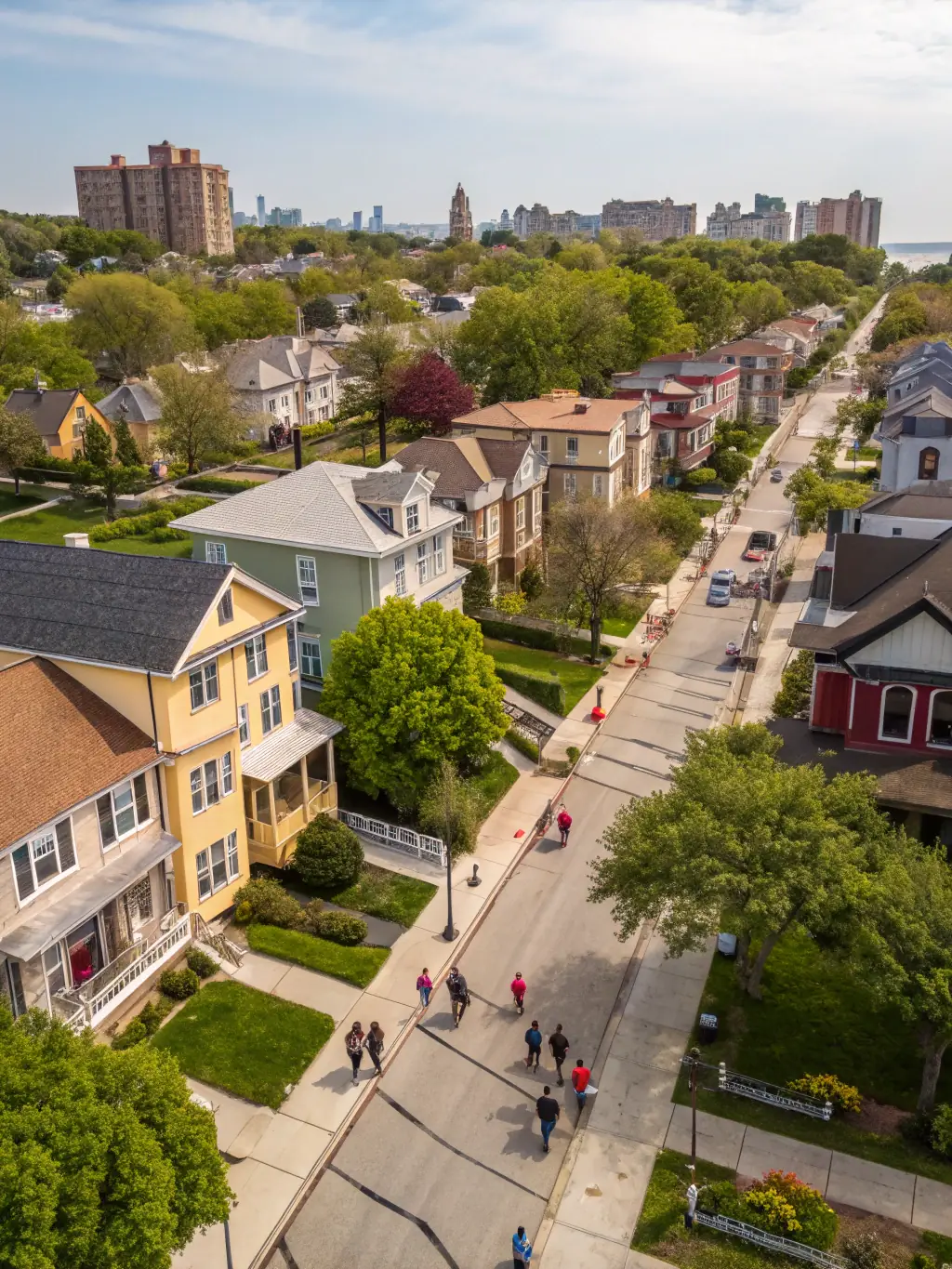 A diverse neighborhood showcasing various property types, highlighting Wagne Erenterprise's expertise in different real estate markets.